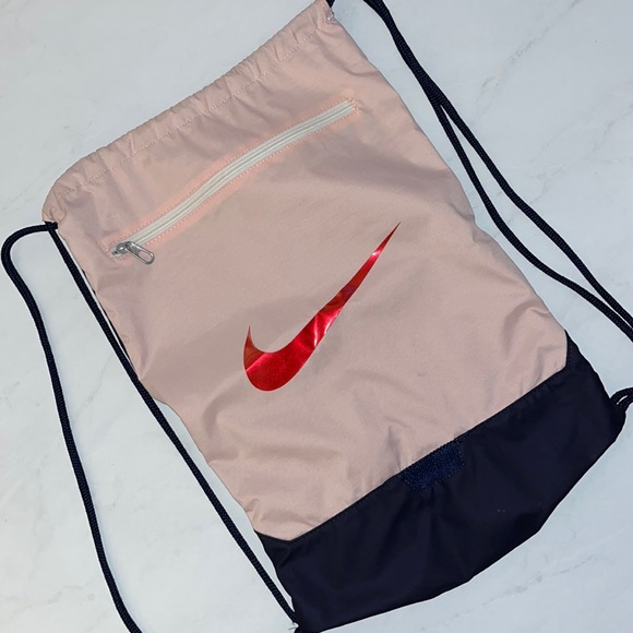 Nike Bags Nike Brasilia Gym Sack Pink And Navy Blue Poshmark
